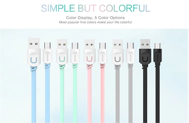 USAMS U-Trans Series 1M colorful micro USB charging cable for iPhone and type-c data charger wire - ANKUX.COM