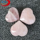 Natural rose quartz heart engrave word hearts
