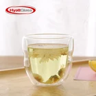 Glass cup tea mug double wall glass coffee cup with many sizes