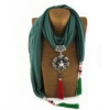 Fashion Women's Elegant Charm Tassels Rhinestone Decorated Jewelry Pendant Necklace Scarf with Various Colors