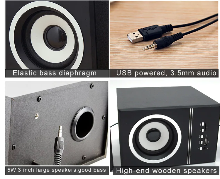 3 inch 4 ohm speaker 15 watt active pa full range speaker Audio system wood 2.1 usb mini speaker - ANKUX.COM