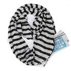 Convertible Soft Stretchy Travel Scarves Zipper Pocket Infinity Scarf