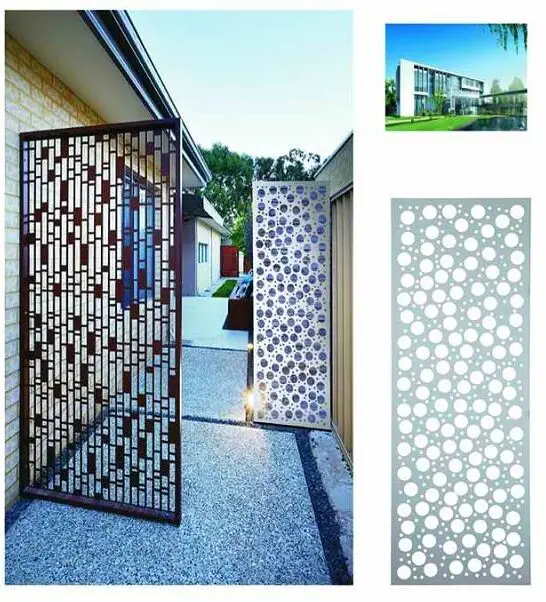 CNC Laser Cutting Decorative perforated aluminum facade panel With LED light