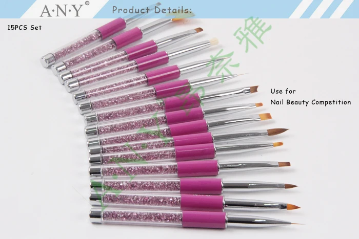 Any Nail Beauty Design Pink Flower Wood Handle Brush For Srarry Any Nail Beauty Design Pink Flower Wood Handle Brush For Srarry Nails