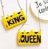 Crown King and Queen Long Chain Design Silicone Case Bag For iPhone 6S 6 Plus case
