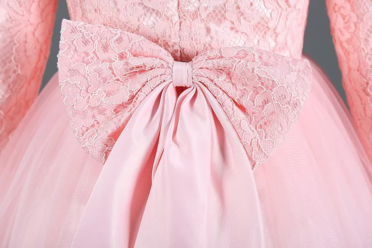 New Design Baby Girl Baptism Christening Dress Lace Tutu 1 Year Girl Baby Birthday Dress Wedding Party Girls Autumn Dresses Kids