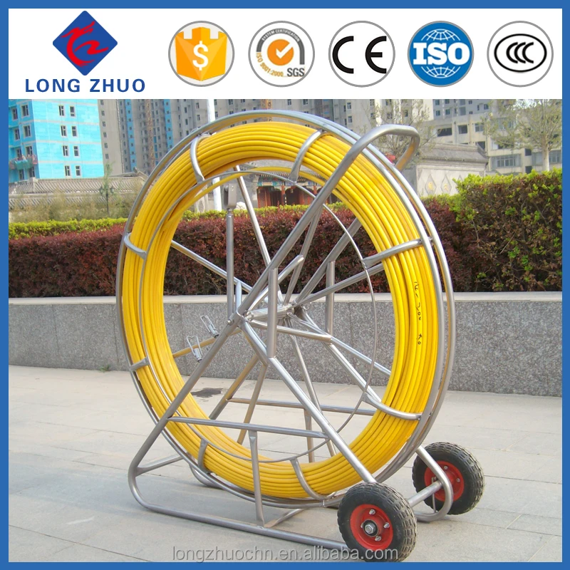 yellow color solid fiberglass cable push puller, cable duct