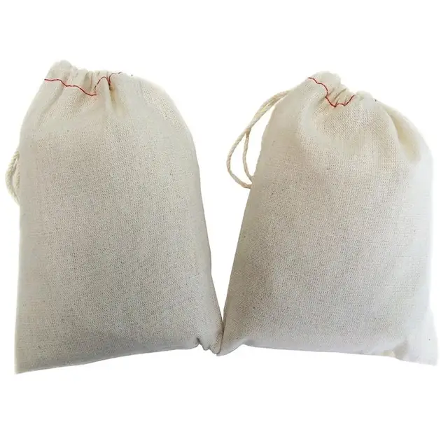 corral cotton muslin favor bags 5x7 inch (10 pk) drawstring 