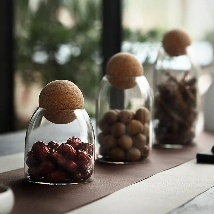 Food Storage Glass Jars Glass With Bamboo Lid Food Grade Material Glass Jar