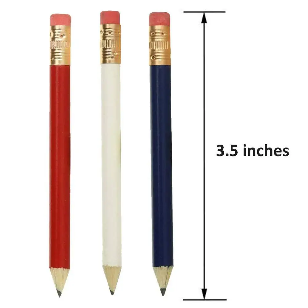 Professional Custom LOGO 3.5inch 10mm Wooden Golf Pencil For Promotional