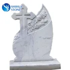 High Quality White Marble Cross Tombstone