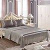 Color Grey Fantasy Duvet Cover Full Size 100% Silk Satin Bedding Sets