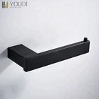 Modern Style Wall Mounted black Brass Tissue Toilet Paper Towel Holder