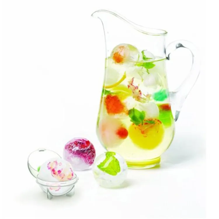 4pcs/set Plastic Novelty Lovely Round Ball Tray Mold Mould Party Bar Ice Cube Maker Ice Ball Tools