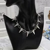Rivets CCB Material Chokers Punk Goth Handmade Choker Necklace Silver Spike Rivet Necklace EMO Rock Gothic Chocker