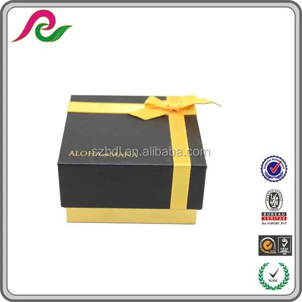 excellent quality luxury jewery gift box with yellow ribbon bow