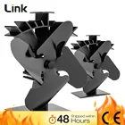 No Electric Terrific Link 4 Blades Heat Powered Log Burner Stove Fan