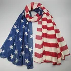 Summer Scarf Wholesale Customized Print 100%polyester American flag Scarf