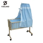 Luxury wooden swing baby bed baby crib with wheels