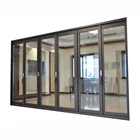 Residential aluminum frame tempered glass bifold folding door