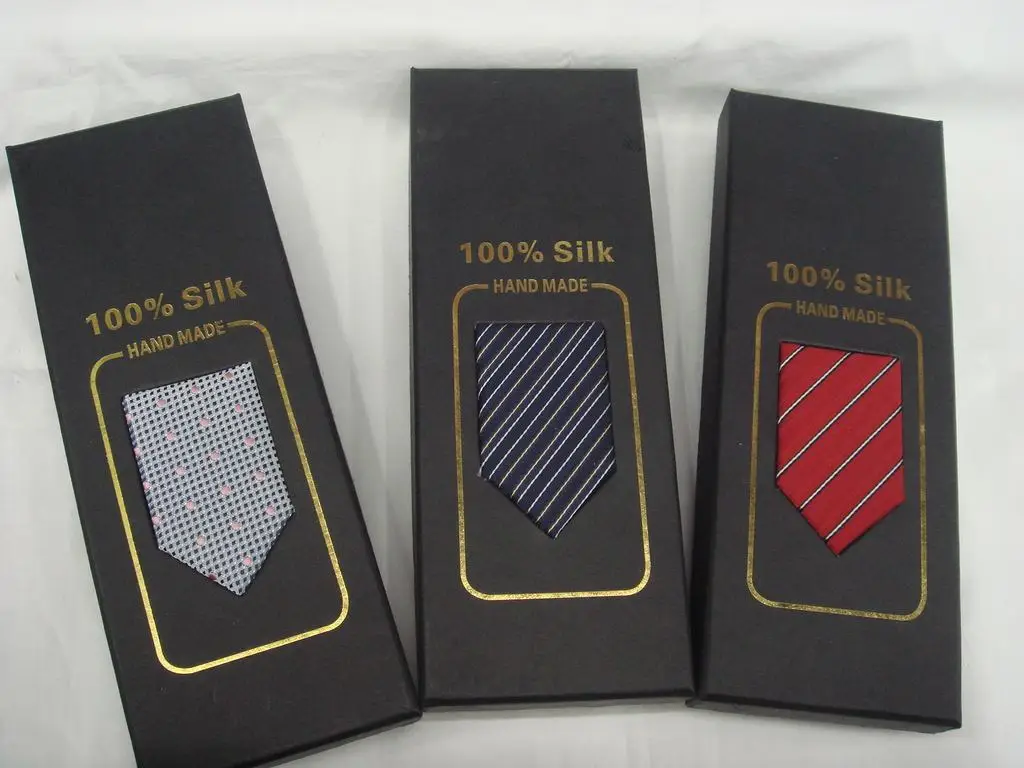 matte black paper tie gift packaging box with inserts