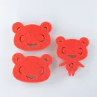 Red cartoon bear scrubbing pad dish cleaning sponge for kitchen