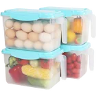 Haixin 4.5L Refrigerator Box Plastic Food Storage Container With Handle And Lid For Fruits/Vegetables/Food