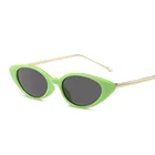 2018 New Small Cat Eye Sunglasses Women Brand Designer Half Metal Black Red Leopard Green Oval Sun Glasses For Women Gift