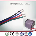 18awg colorful electrical wire/flat rainbow cable/copper conductor 70C PVC insulated