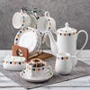 Middle east style big capacity coffee teapot , custom decal porcelain turkish tea set