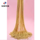 Wholesale golden hollow faceted metal ball brass chain for garment accessories decoration