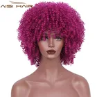 Aisi Hair High Quality Short Synthetic Purple Youtube Sex Afro Kinky Curly Hair Wigs For Black Women
