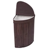 Corner Bamboo Collapsible Hamper Dirty Laundry Basket