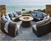 Discount outdoor patio garden 4PCS curved sofa set living room furniture