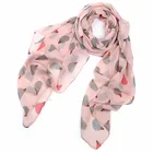 New fashion cute ladies scarf with hedgehog print pattern wholesale girl's shawl customized