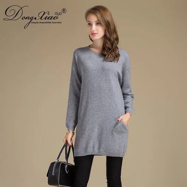 2017 best selling womens long sweater cashmere blended dress