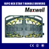 16PC HEX & STAR T-HANDLE DRIVERS