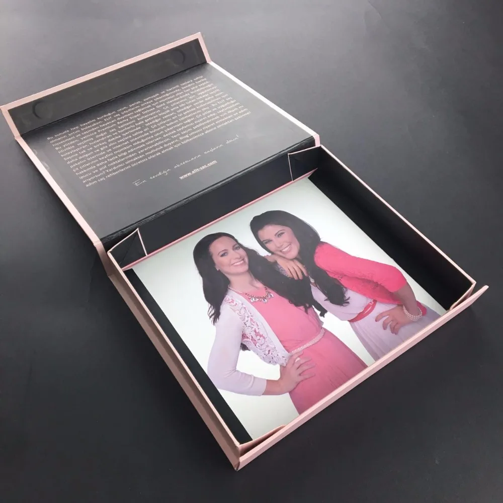 folding transparent gift box with ribbon for hair wave packing