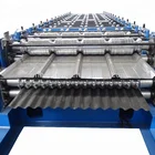 Double Layer Corrugated Roof Tile Roll Forming Machine Aluminum Metal Roofing Sheet Making Machine HF