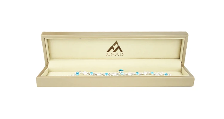 luxury golden leatherette paper bracelet packaging box with