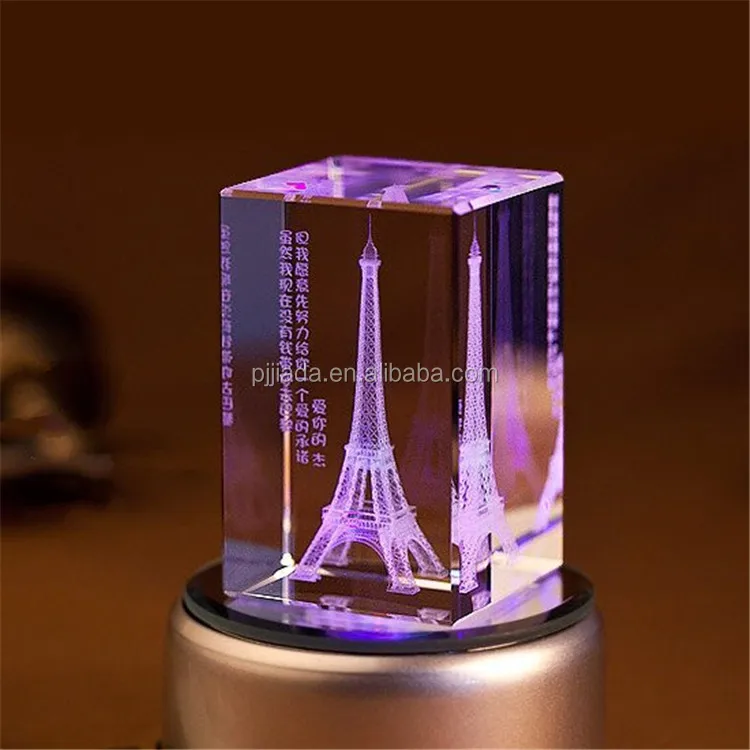 hot sale special design 3d laser engraving crystal home