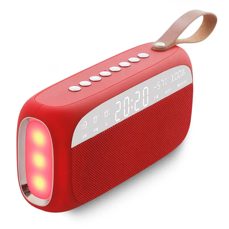DIGITAL ALARM CLOCK WIRELESS SPEAKERT FASHION 2x5W 2400MAH DOUBLE MOODLIGHT MIRROR TIME DISPLAY - ANKUX.COM