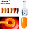 RONIKI Easy Soak Off Golden Pumpkin Color Gel Paint Long Lasting Soak Off UV LED Nail Gel Polish