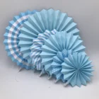 Baby Shower Decorations for boy party Banner Decor lovely Paper Fan
