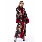 1611# Custom order muslim women ladies abaya fashion design pleuche kaftan islamic clothing models dubai turkish