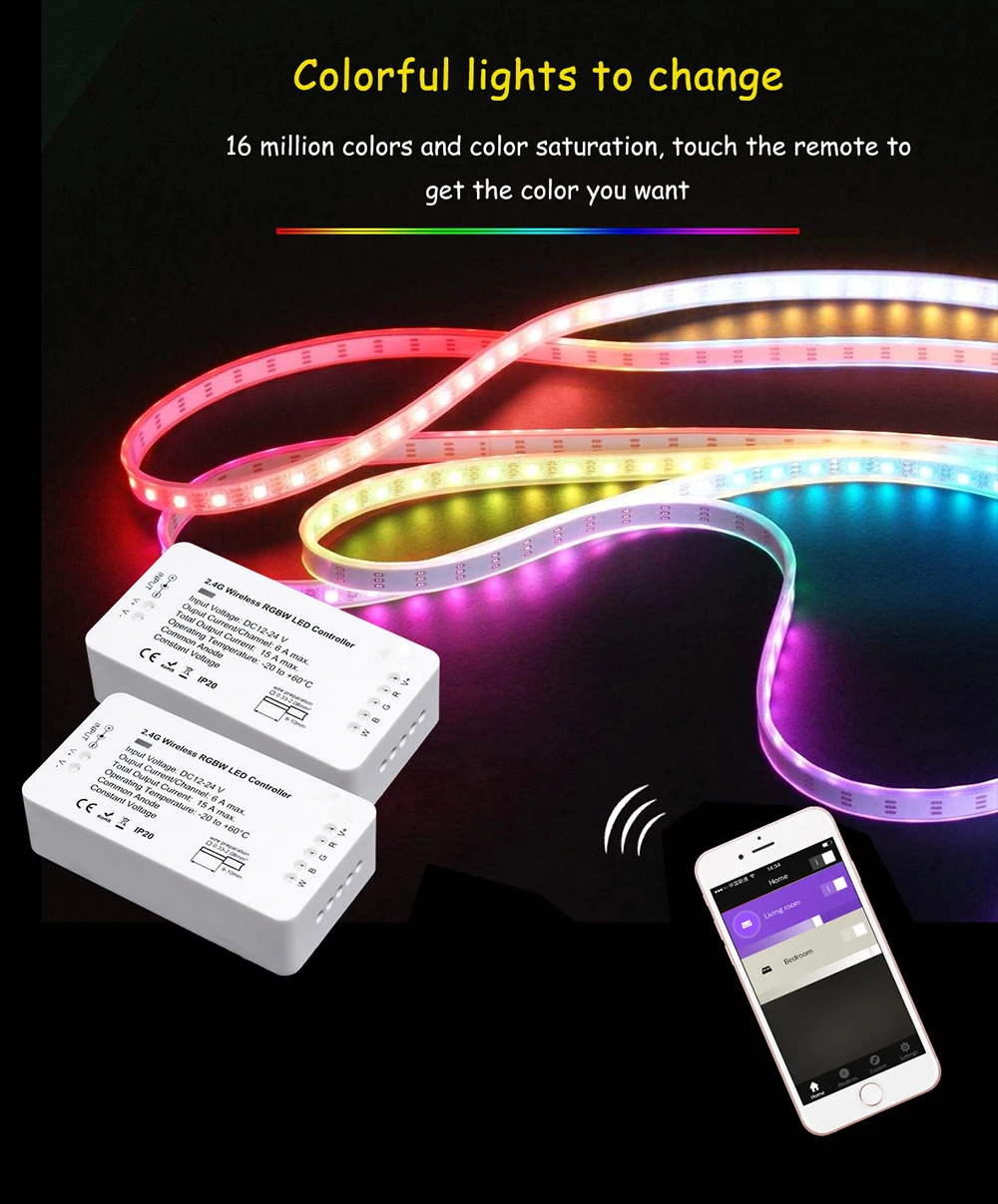 ABS Shell CE RoHS FCC Certified Amazon hot selling DC12-24V 15A ZigBee RGBW controller for LED Strip light - ANKUX.COM