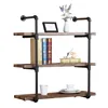 Vintage style iron wall mount industrial pipe book shelves