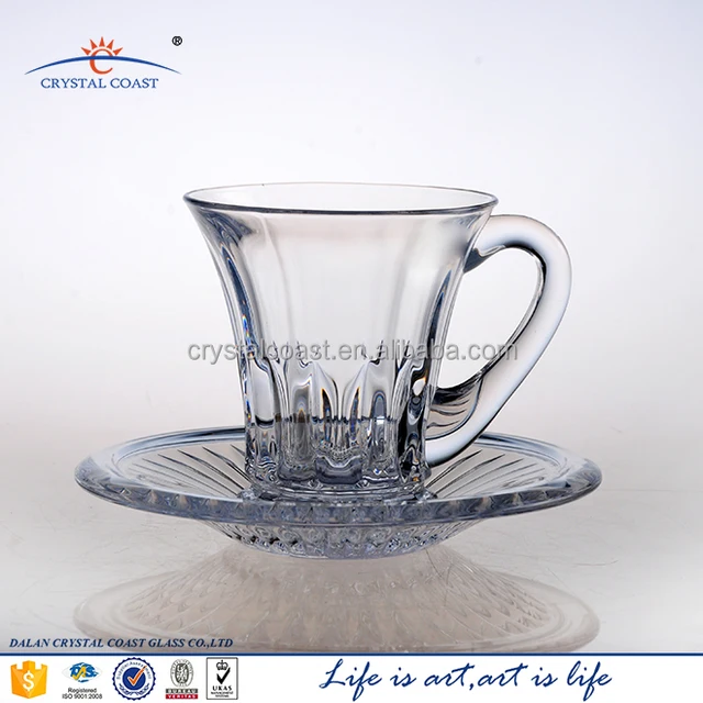 bulk cheap crystal drinking gift set tea cup and saucer