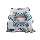 custom throw blanket Good sell manufacturer jacquard throw polyester blanket