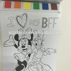 Children magic water drawing book with cartoon designs color filling book